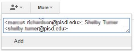 example of emails pasted in contact box 